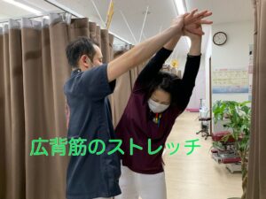 背中の筋肉（広背筋）のストレッチ
